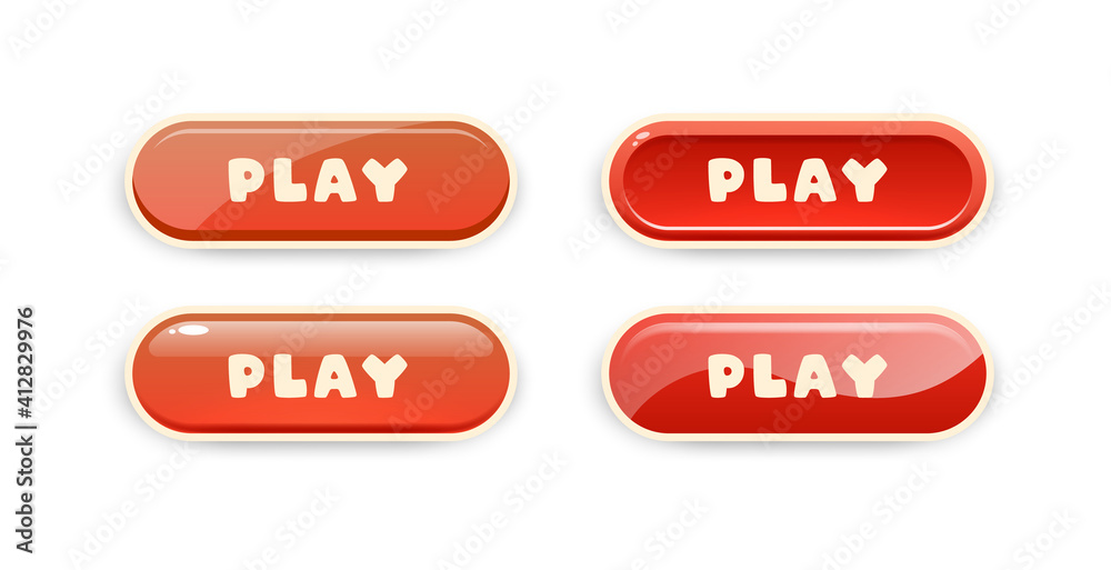 Play buttons for mobile games. UI game design. Play buttons for mobile games. UI game design.