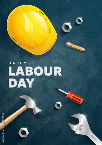 Happy Labor Day banner, poster. Design template. Vector illustration
