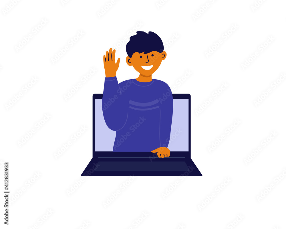 Online speaking concept chatting with friends Vector Image