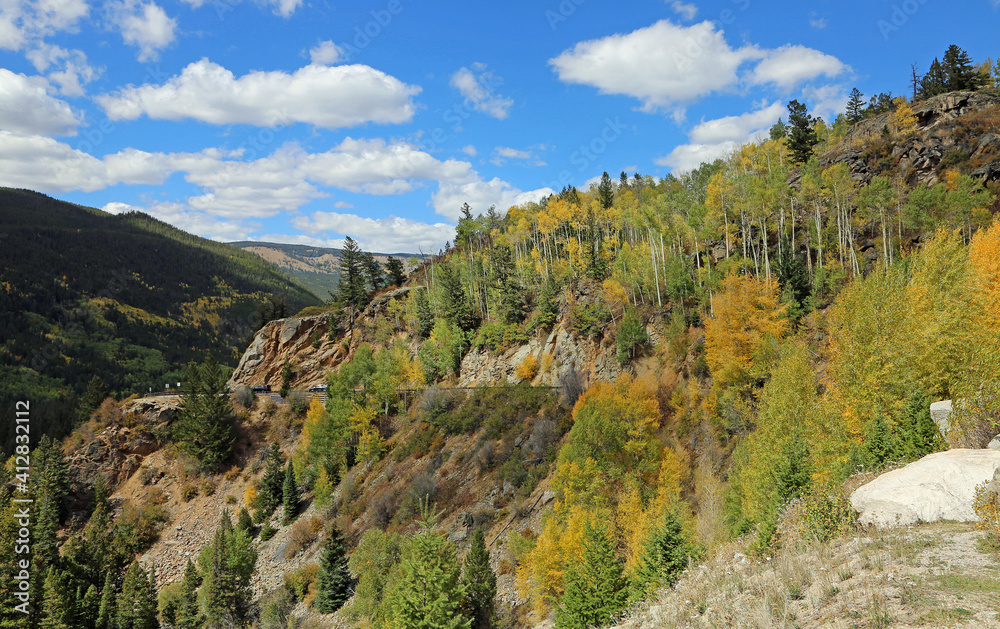 The road on the cliff - Rocky Mountains, Colorado