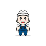 Cute mechanic character wearing sailor costume.