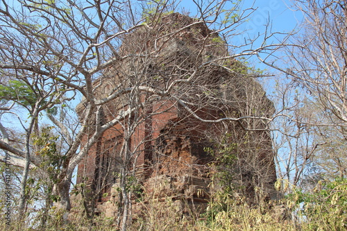 Cambodia.  Phnom Da temple. The ancient Funan sites of Angkor Borei and Phnom Da are located in the Angkor Borei District, Takéo Province, of southern Cambodia.  photo