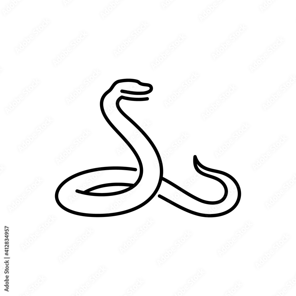 Snake vector icon. Serpent symbol. Python, boa illustration. Wildlife sign.