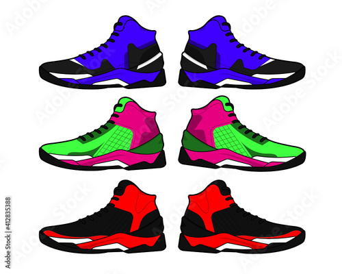 Sports basketball shoes design vector template