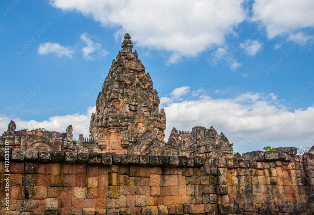 visit the Thai Temple Prasat Hin Mueng Tum in the Province Buriram Thailand Asia