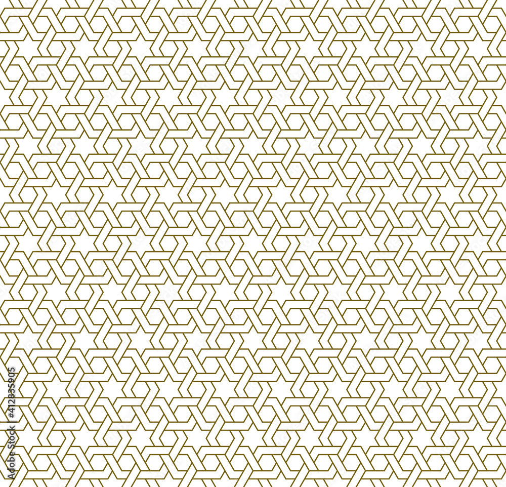 Seamless arabic geometric ornament in brown color.