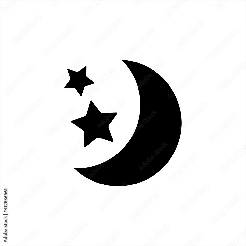 Moon And Star Icon Design Vector Template Moon And Star Icon Design Vector Template