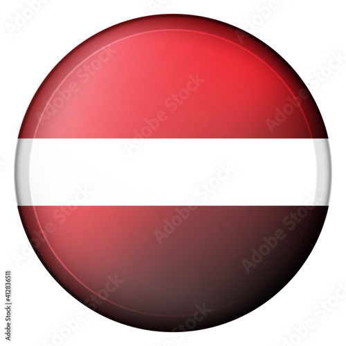 Free Download Glass light ball with flag of Latvia. Round sphere, template icon. Latvian national symbol. Glossy realistic ball, 3D abstract vector illustration highlighted on a white background. Big bubble. - GFXLoad