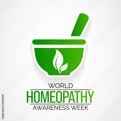 World Homeopathy Awareness Week is celebrated annually from April 10th to April 16th. the week is a celebration of both homeopaths and those who have been healed with homeopathy. Vector illustration.