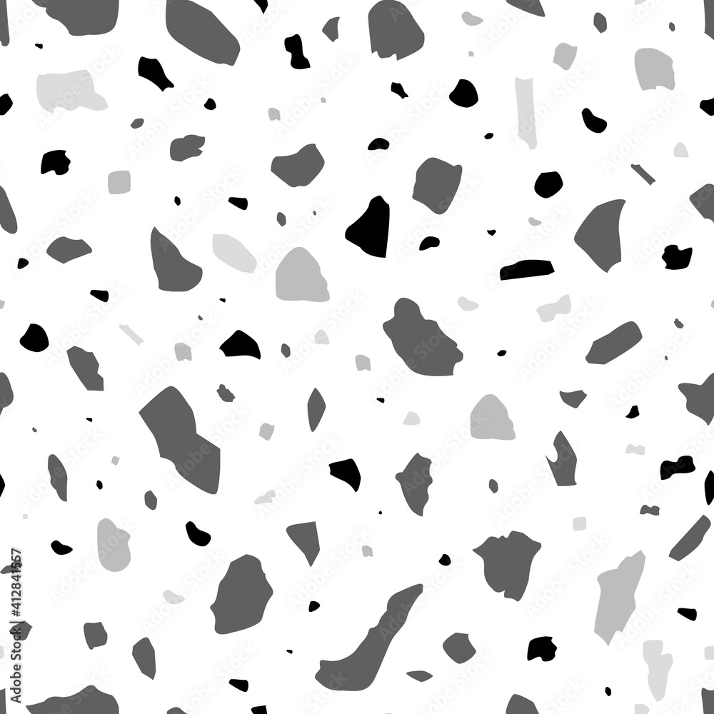 Terrazzo vector seamless pattern on a white background. Terrazzo vector seamless pattern on a white background.