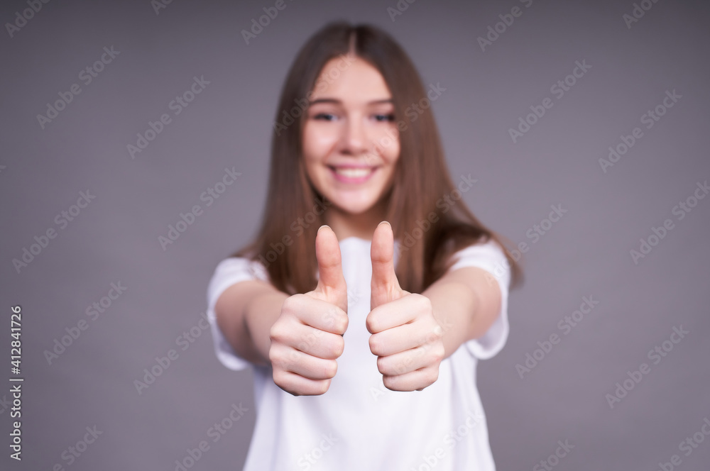 A young Caucasian lady says everything will be fine. A young Caucasian lady says everything will be fine.