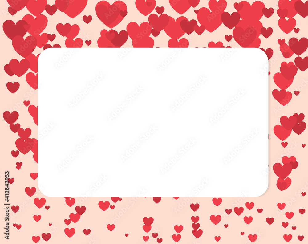 Valentine's day concept frame- vector illustration
