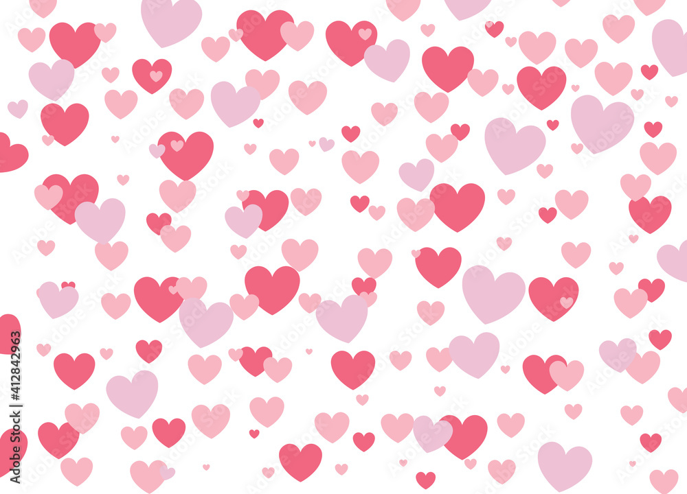 pink heart love pattern- vector illustration