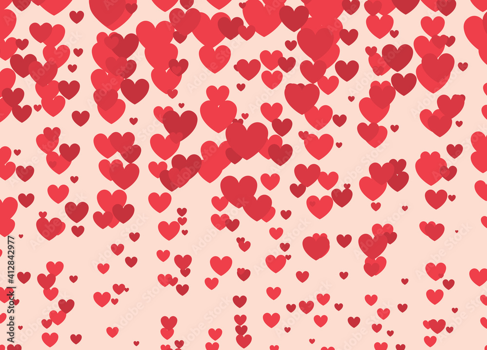 red heart love pattern- vector illustration