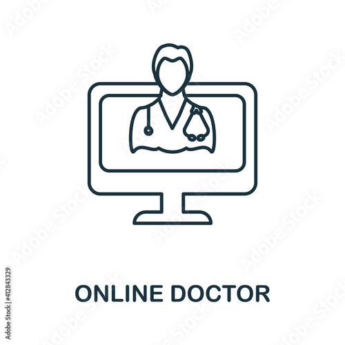 Online Doctor icon. Simple element from digital health collection. Creative Online Doctor icon for web design, templates, infographics and more