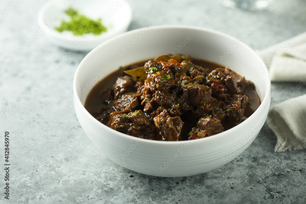 Traditional homemade beef ragout or goulash Traditional homemade beef ragout or goulash
