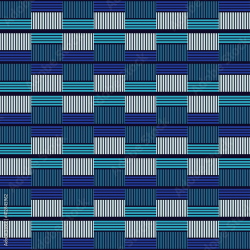 Mosaic with geometric shapes. Seamless pattern. Design with manual hatching. Textile. Ethnic boho ornament. Vector illustration for web design or print.