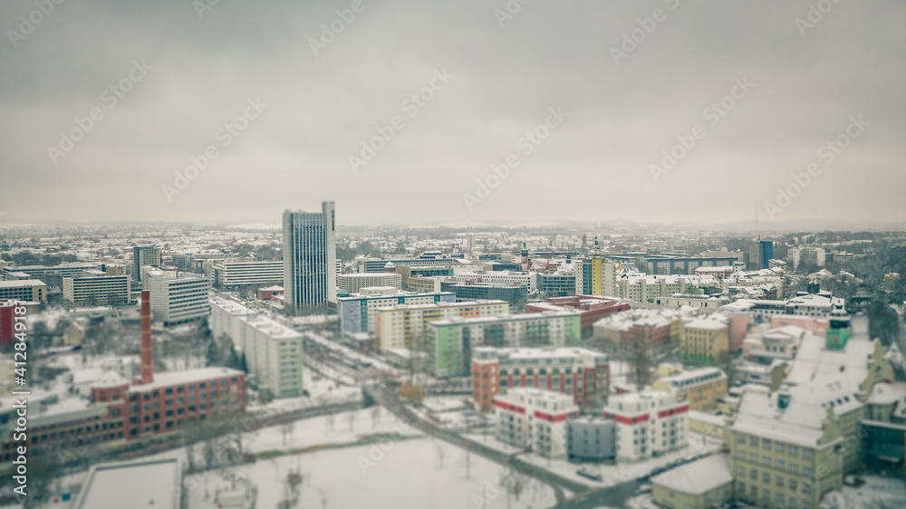 Innenstadt Chemnitz im Winter