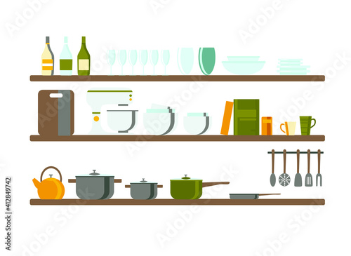 kitchen utensils and equipment , vector illustration
