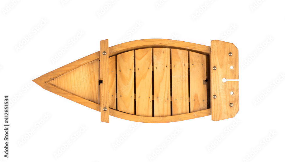 yellow wooden boat isolated on white background yellow wooden boat isolated on white background