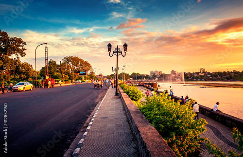 sunset on the river