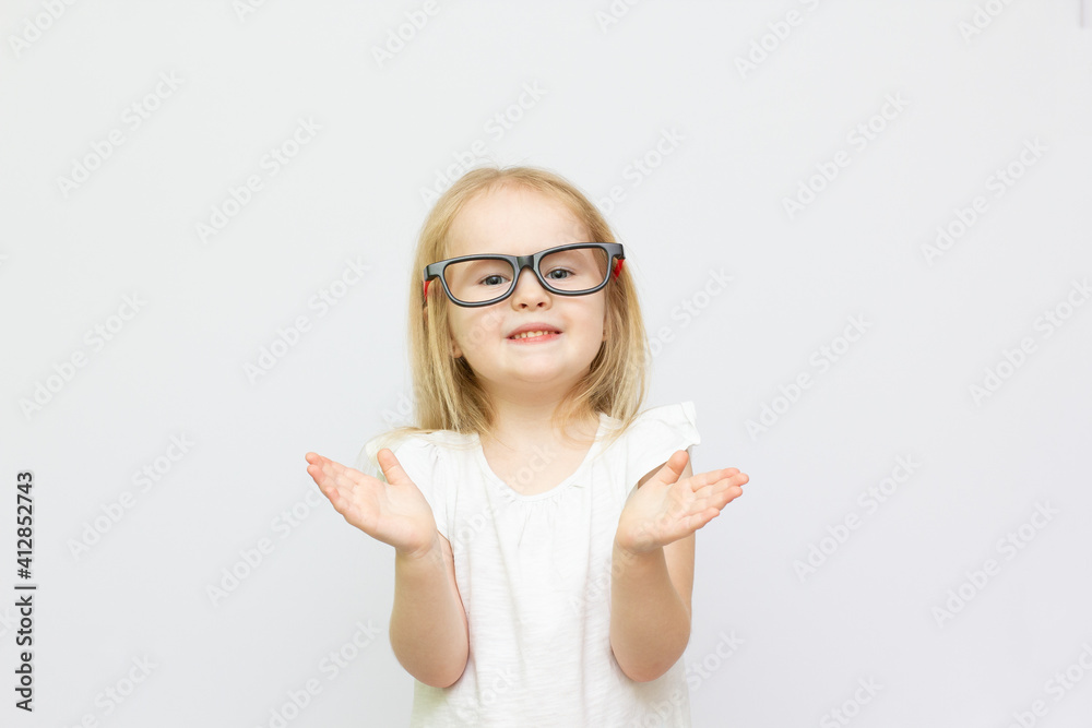 Amazed girl closeup portrait in glasses Amazed girl closeup portrait in glasses