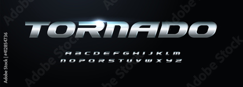 Steel modern alphabet. Bold italic iron font, stainless metal type for dynamic logo, headline, sport monogram, impact lettering and typography. Speed style letters, vector typographic design.