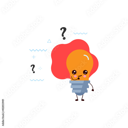 cute bulb with the question mark.vector
