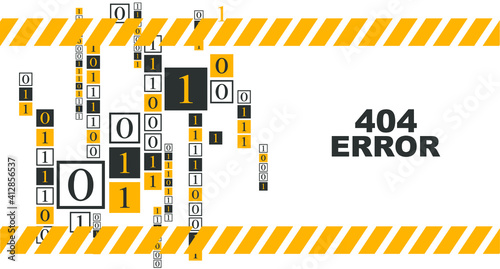 404 error sign on yellow background