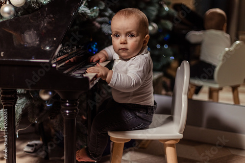 child playing piano