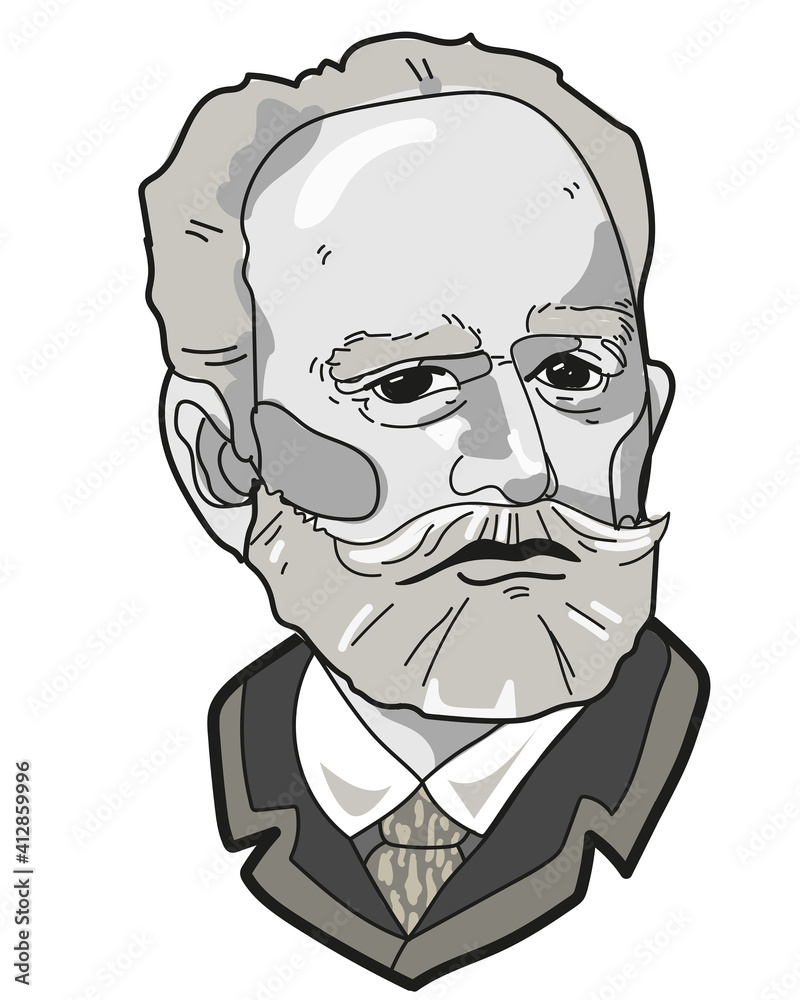 Tchaikovsky. Рortrait of a Russian composer. Чайковский
