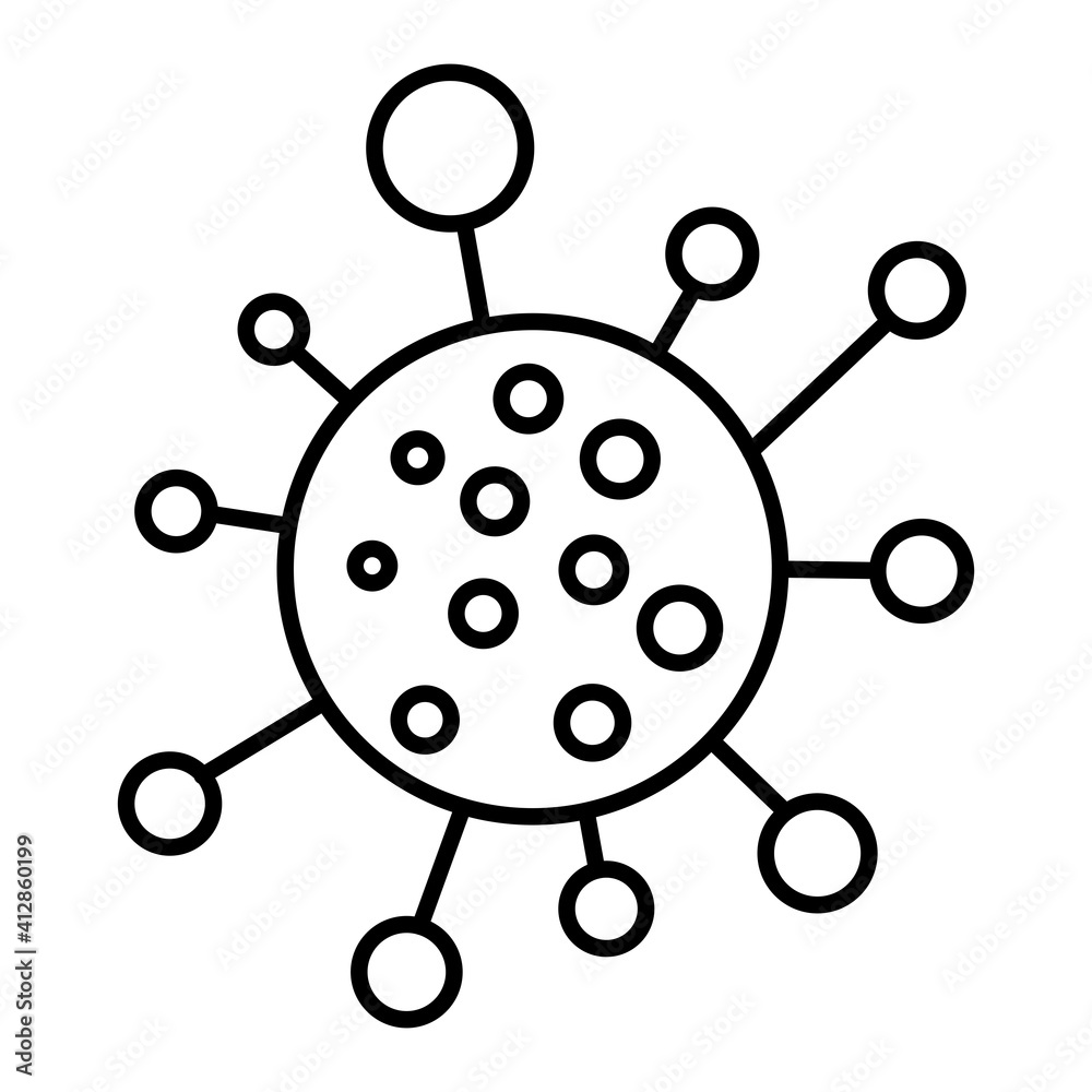 Vector Virus Outline Icon Design Vector Virus Outline Icon Design
