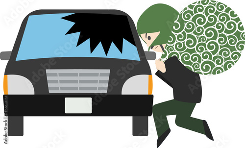 車上荒らしをする可愛い泥棒
