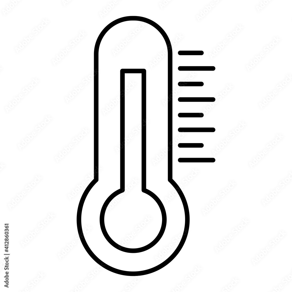 Vector Hot Temperature Outline Icon Design