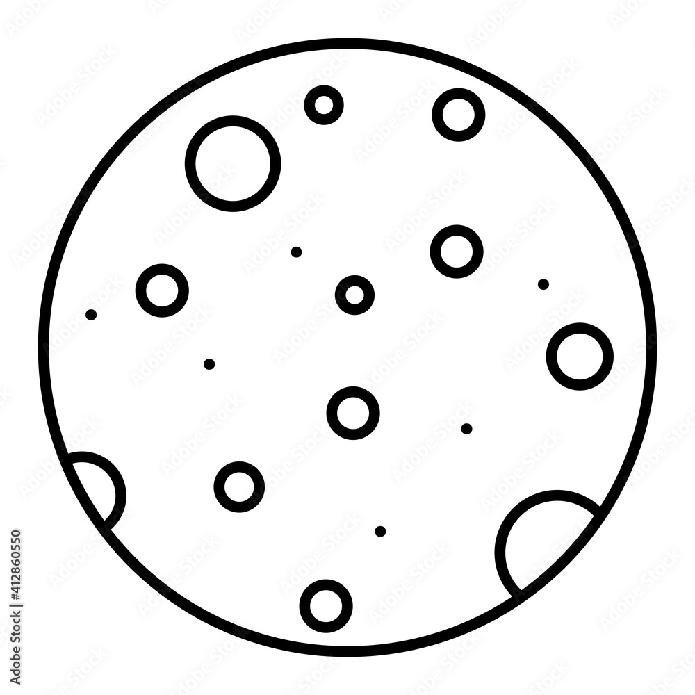 Vector Full Moon Outline Icon Design Vector Full Moon Outline Icon Design