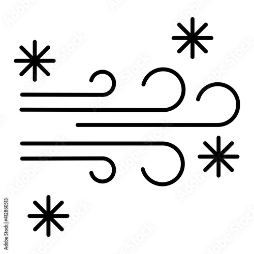 Vector Blizzard Outline Icon Design