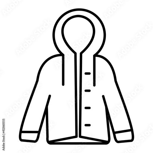 Vector Rain Coat Outline Icon Design