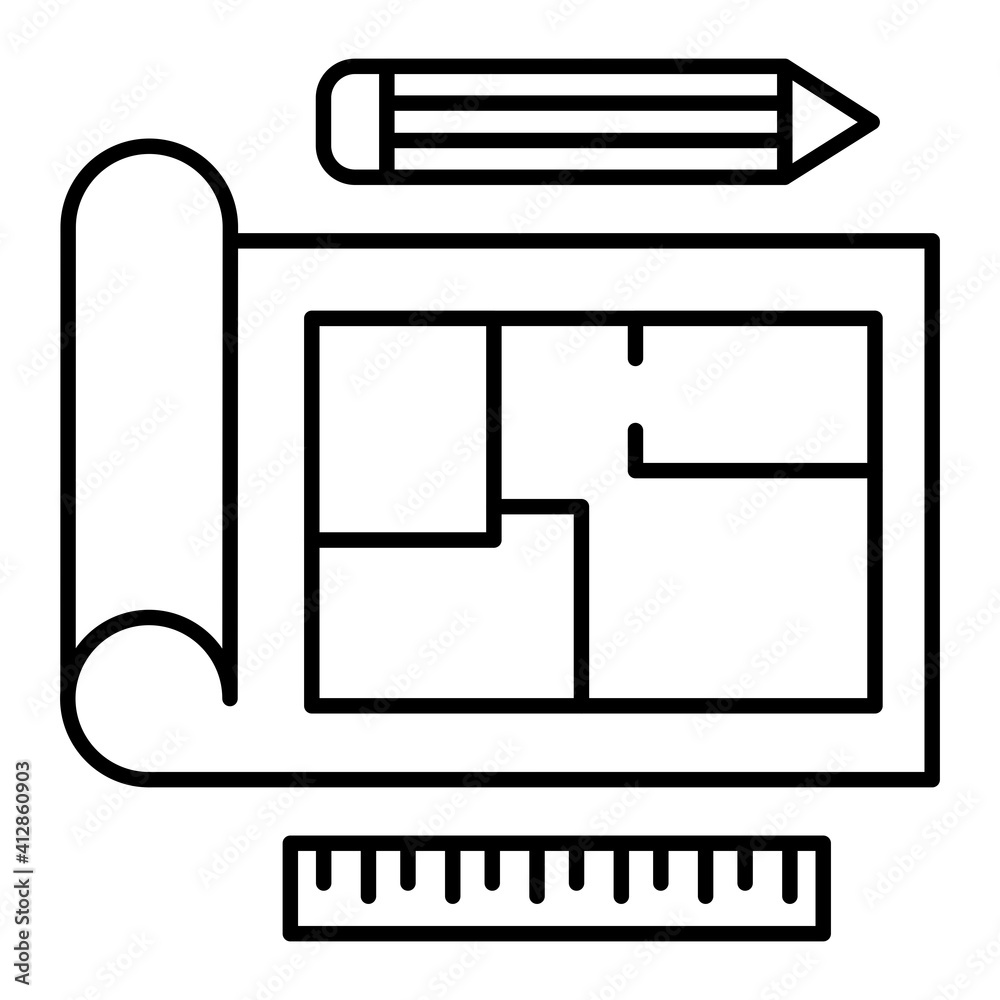 Vector Plan Outline Icon Design Vector Plan Outline Icon Design