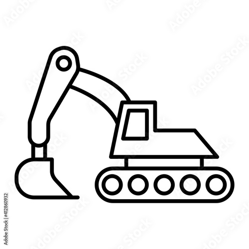 Vector Digger Outline Icon Design