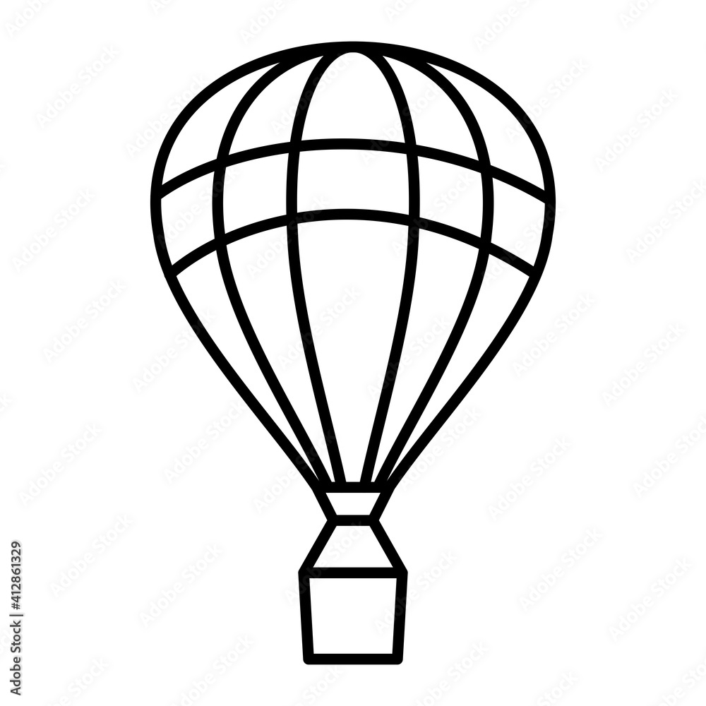 Vector Air Balloon Outline Icon Design Vector Air Balloon Outline Icon Design
