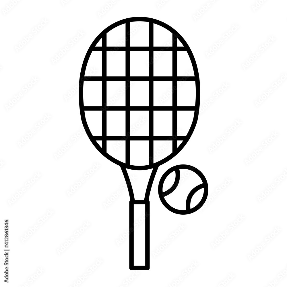 Vector Tennis Outline Icon Design