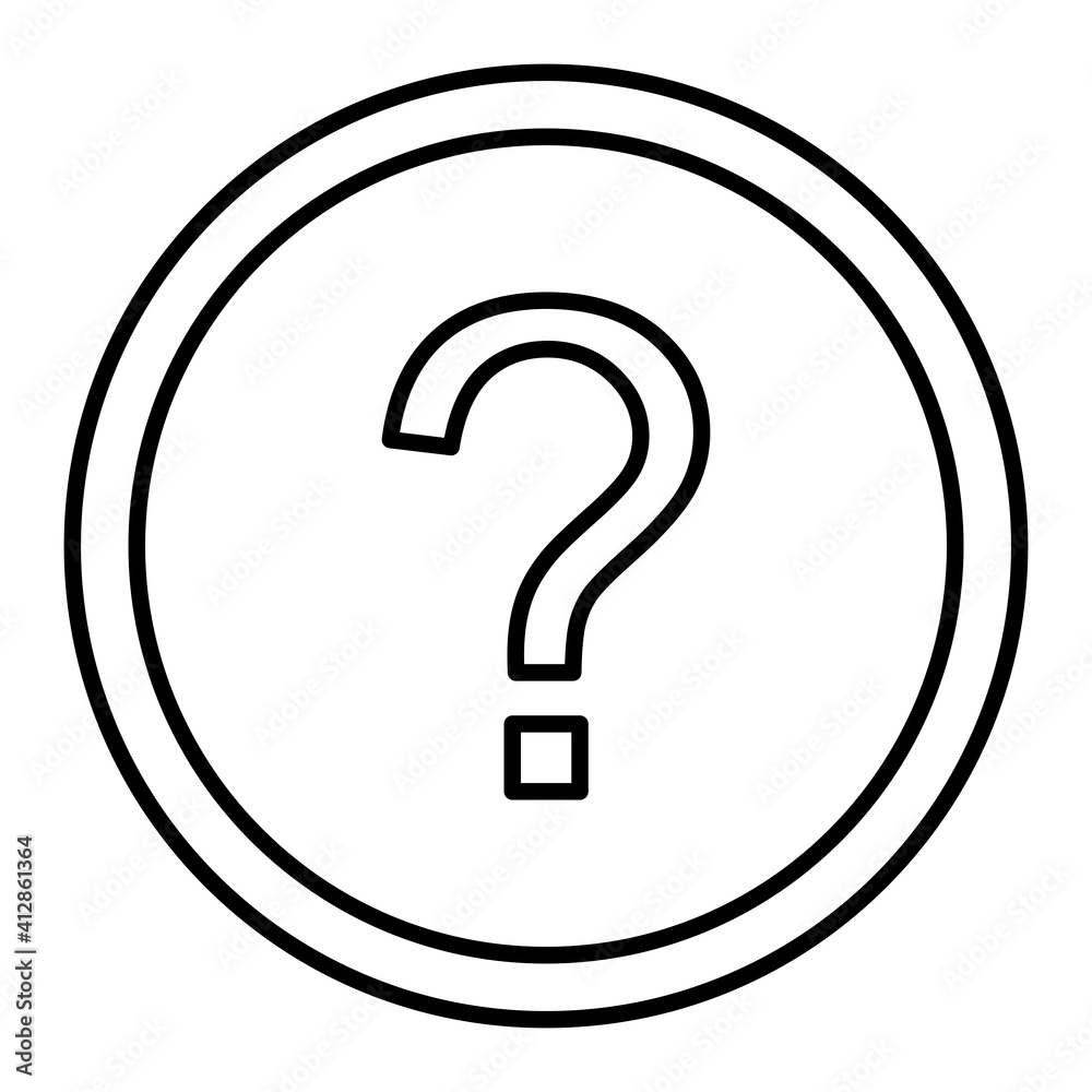 Vector Question Sign Outline Icon Design Vector Question Sign Outline Icon Design