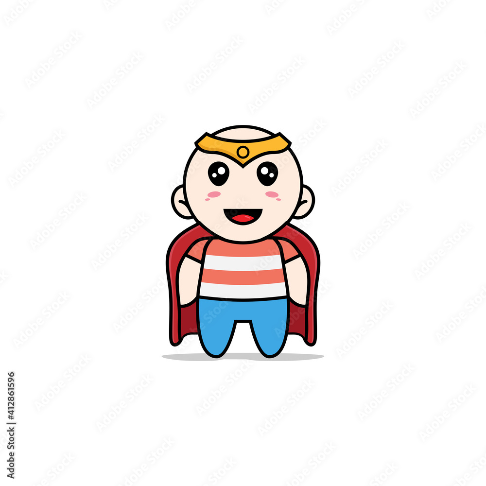Cute boy character wearing superhero costume. Cute boy character wearing superhero costume.
