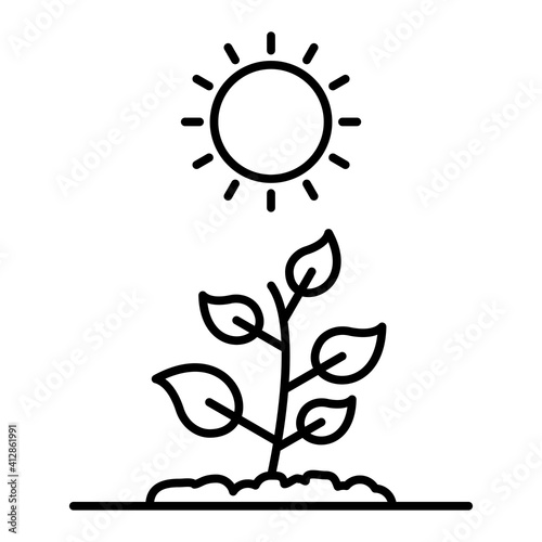 Vector Photosynthesis Outline Icon Design