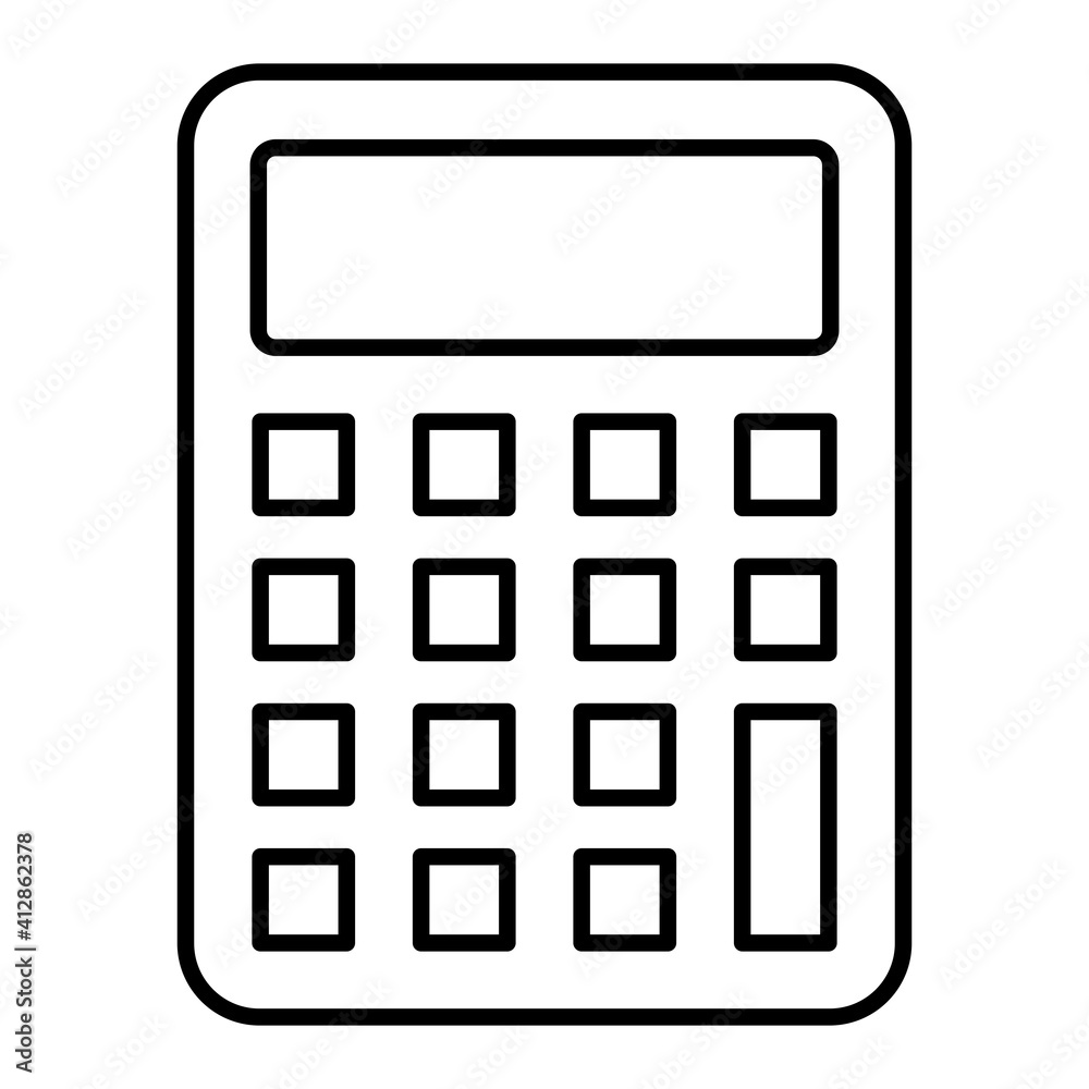 Vector Calculator Outline Icon Design Vector Calculator Outline Icon Design