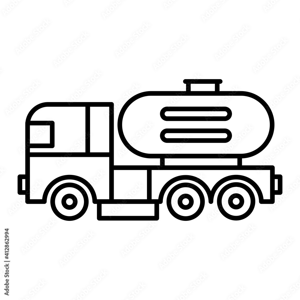 Vector Tanker Truck Outline Icon Design Vector Tanker Truck Outline Icon Design