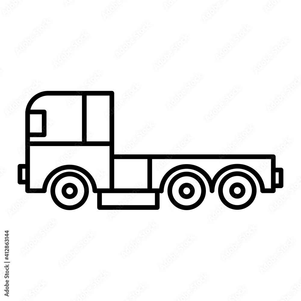 Vector Pickup Truck Outline Icon Design