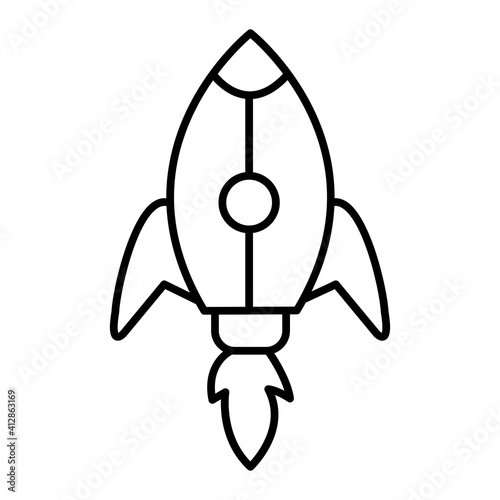 Vector Rocket Outline Icon Design