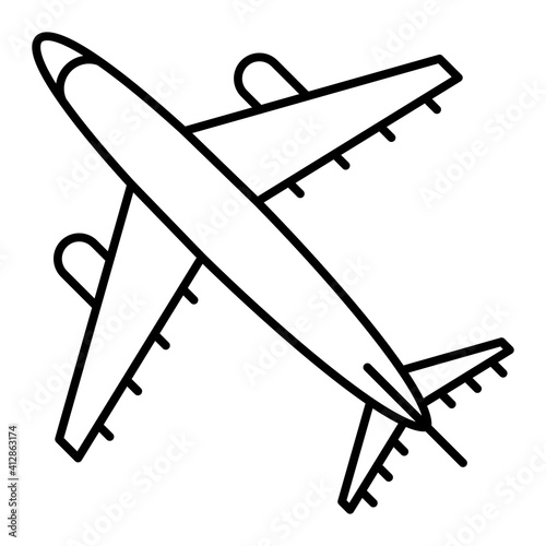 Vector Aeroplane Outline Icon Design