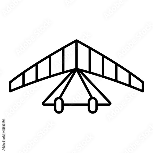 Vector Hang Glider Outline Icon Design